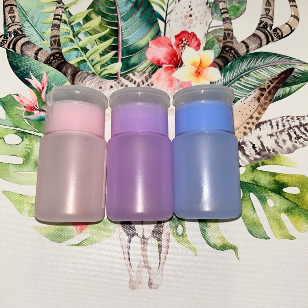 Set of Three Pastel Dispenser Pump Bottles